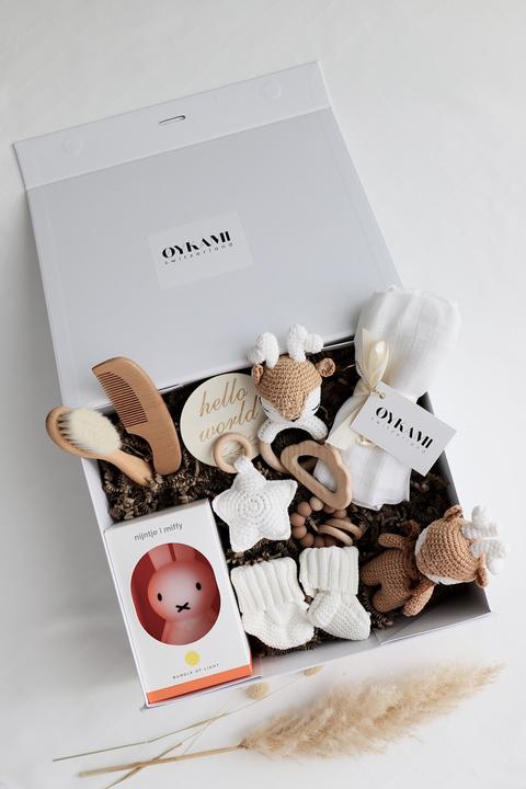 Image du produit Oykami Coffret cadeau bébé couleurs neutres "Madeira" avec veilleuse Miffy et élan