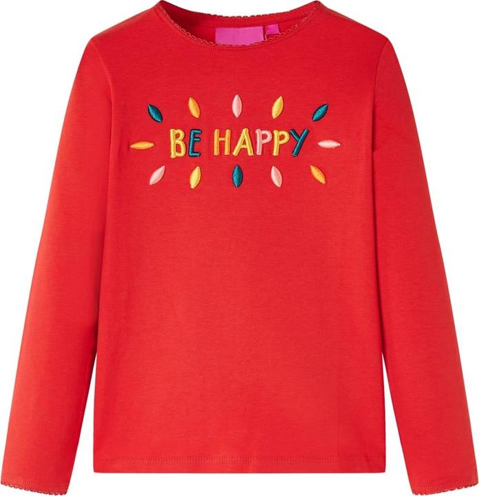 VidaXL Kinder-Langarmshirt Rot 128,Material: 95 % Baumwolle. 5 (128)