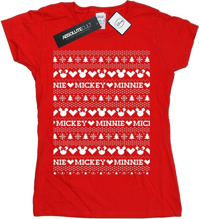 Immagine prodotto Disney Mickey And Minnie Christmas Fair Isle Maglietta Donna (L)