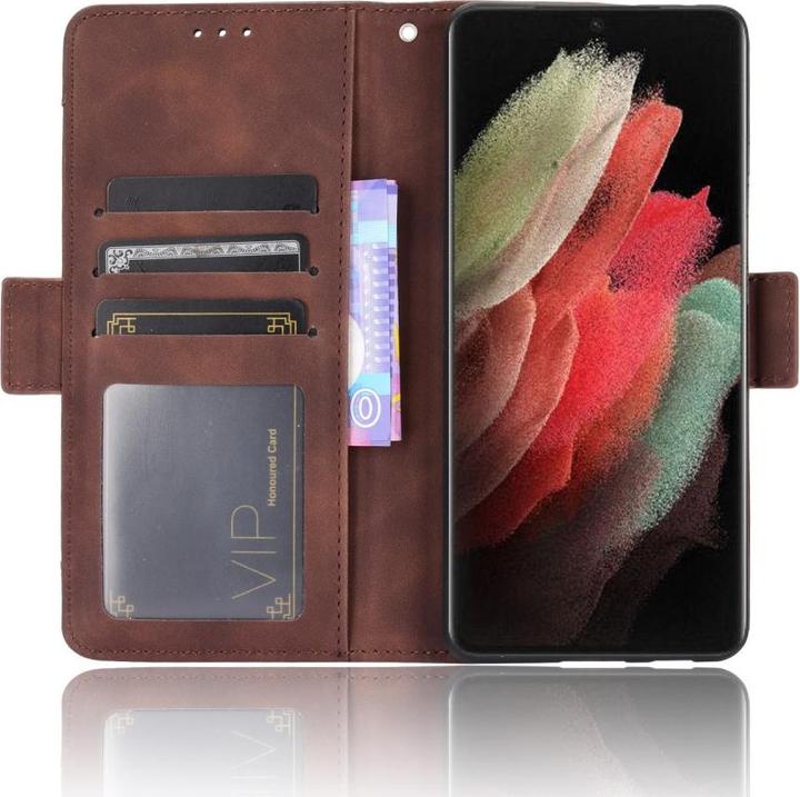 Image du produit Cover-Discount Galaxy S21 Ultra - Étui avec de nombreuses poches pour cartes marron (Samsung Galaxy S21 Ultra)
