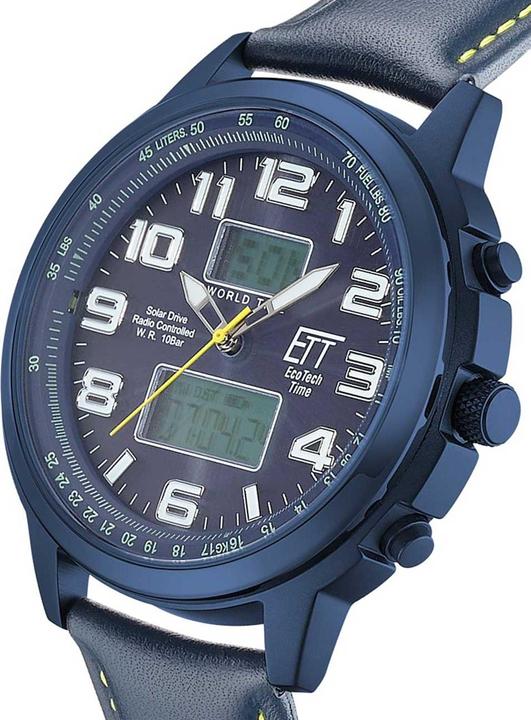 Produktbild ETT EGS-11450-32L Solar Drive Funkuhr Hunter II Herrenuhr 48mm 10ATM (Funkuhr, Uhr mit Schmuckstein, 48 mm)