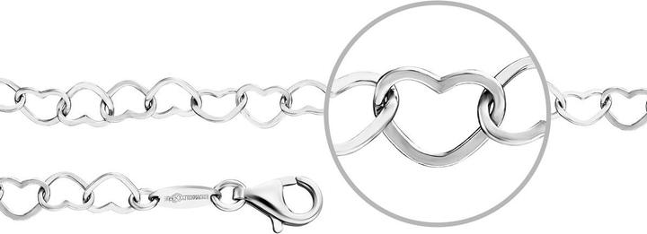 Der Kettenmacher Herzarmband (19 cm, 925 Silber)