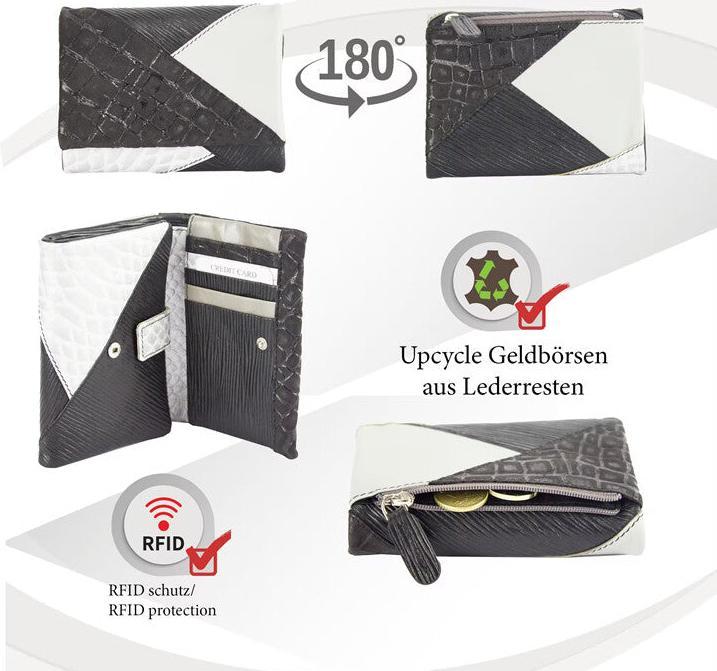 Produktbild Sunsa Damen Portemonnaie Geldbörse RFID Leder Recycelt No.3