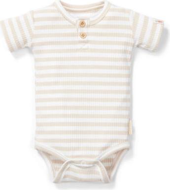 Little Dutch kurzämliger Body gestreift Sand/White - 74 (74)