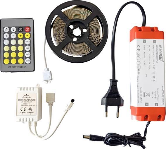 Image du produit Standart KIT LED STRIP 9.3W/M 3M CCT-T IP20 12V (23.70 cm)