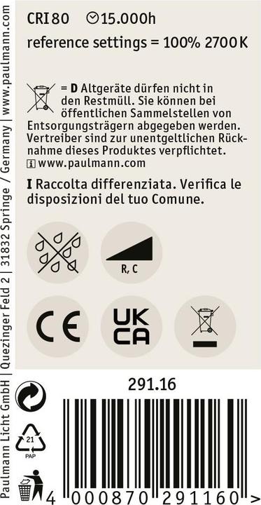 Produktbild Paulmann Classic White Tropfen (E14, 4.50 W, 470 lm, 1 x, F)