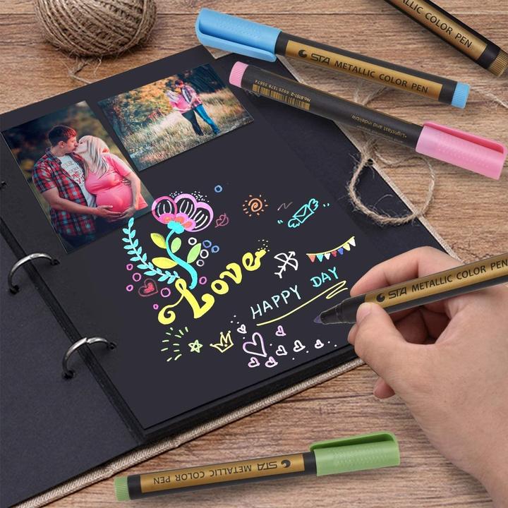 Produktbild I Am Creative Metallic Marker Glitzer Stifte Glimmer Pen auf Wasserbasis 10er Set (Metallic, 10 x)