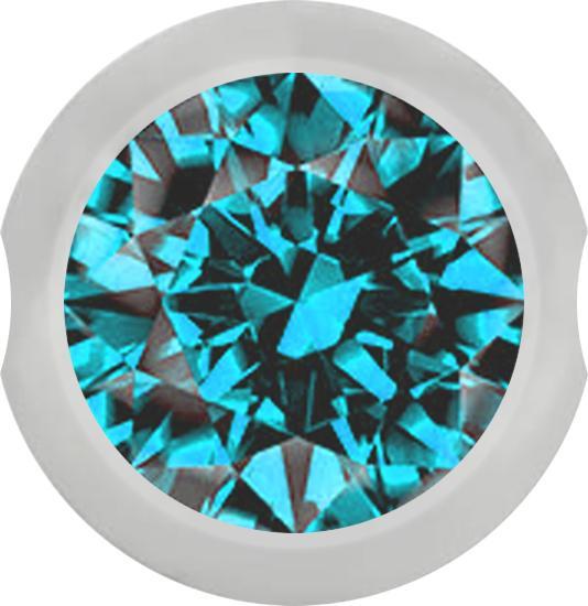 Image du produit Star Piercing Ball Closure Boule argentée avec cristal aqua (Acier chirurgical 316L, sans laiton)