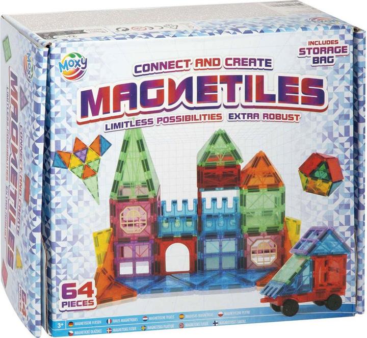 Actual product image Grafix Magnetic tiles 64-piece Includes storage bag