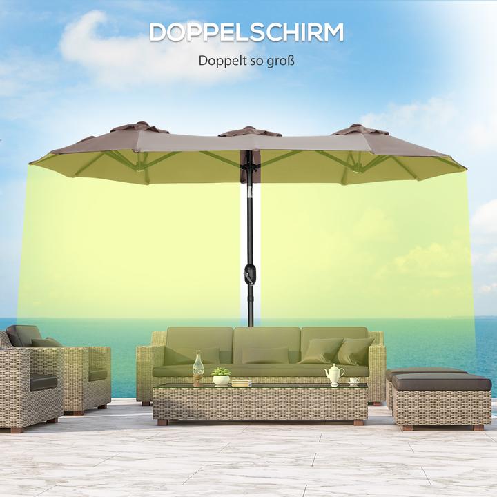 Image du produit Outsunny Parasol double face avec toit anti-vent (1.47 m)