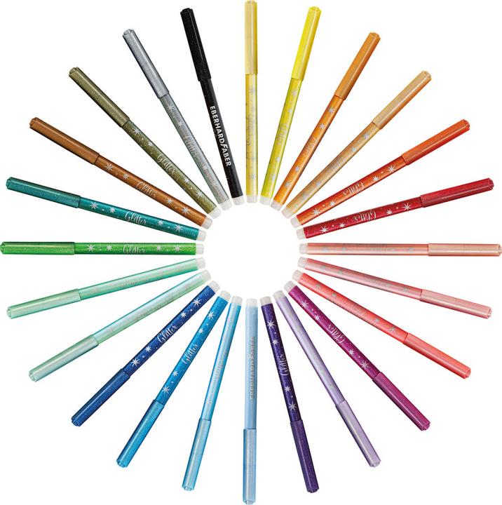 Produktbild EberhardFaber Fasermaler Glitter (Mehrfarbig, 24 x)