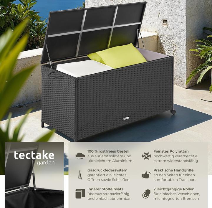 Immagine prodotto tectake Box contenitore con telaio in alluminio e rotelle 297 L, 117 x 54 x 64 cm