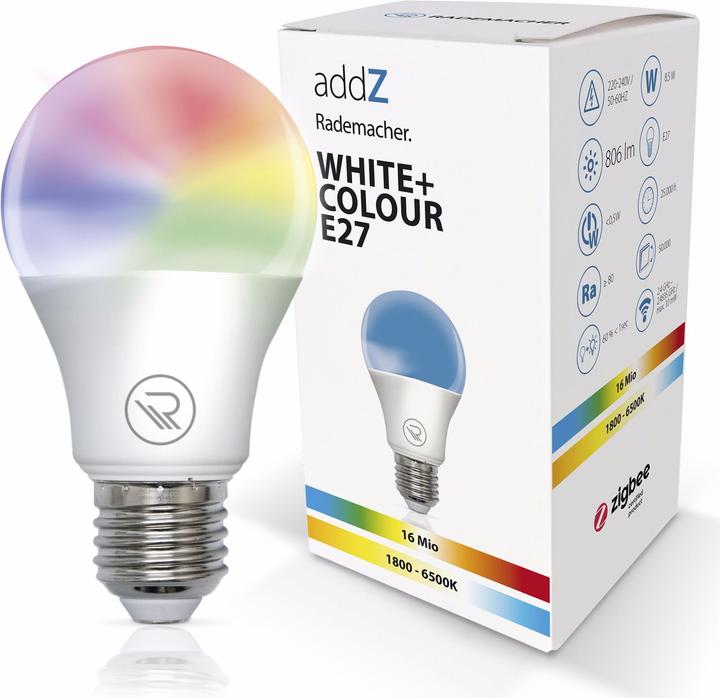 Actual product image Rademacher addZ White + Colour E27 LED (E27, 8.50 W, 806 lm, 1 x, F)