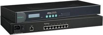 Moxa NPORT 5610-8 - 8-port RS-232 rackmount device server with RJ45 connections and 100 to 240 VAC