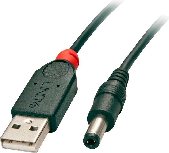Actual product image Lindy Adapter cable USB A St - DC 5.5/2.5mm (1.50 m, USB 2.0)