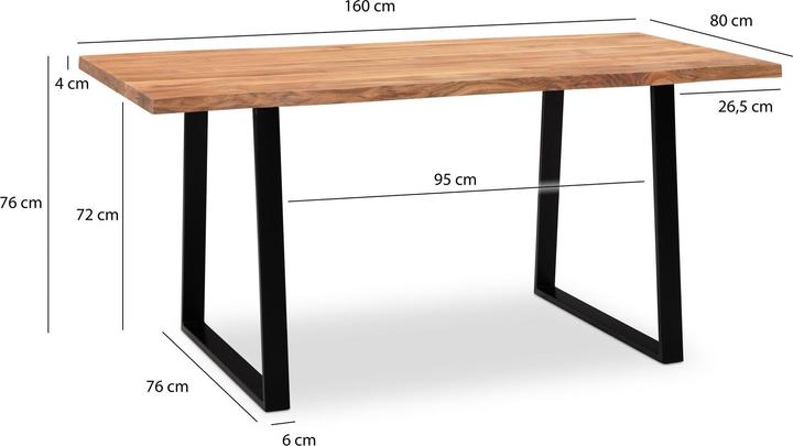 Actual product image Wohnling 160x80x76 (160 x 80 x 76 cm)