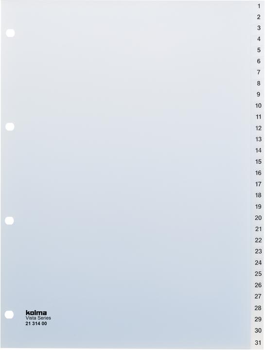 Actual product image Kolma Index A4 Vista 1-31 31-piece transparent colourless
