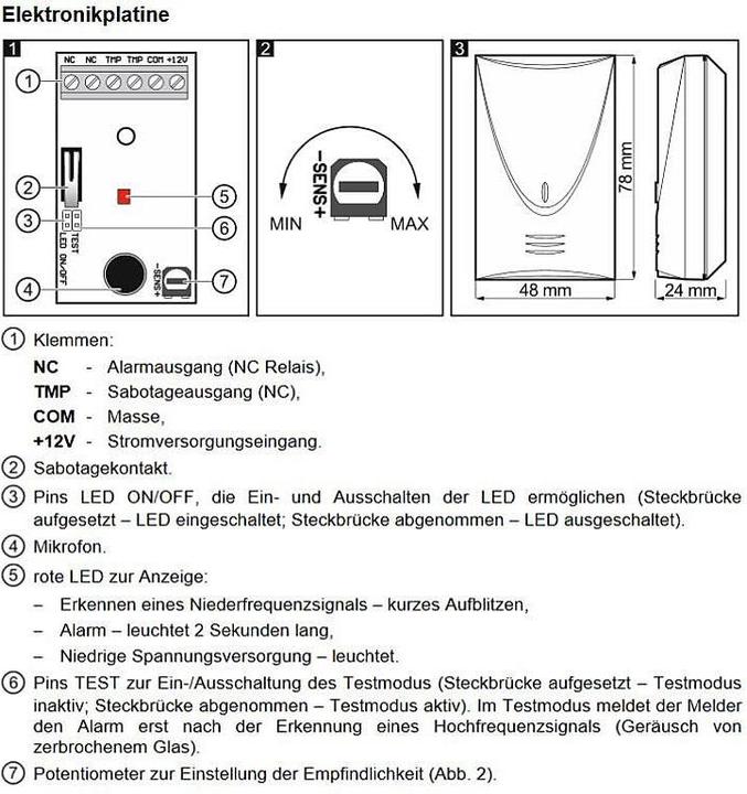 Produktbild Satel Indigo akustischer Glasbruchmelder