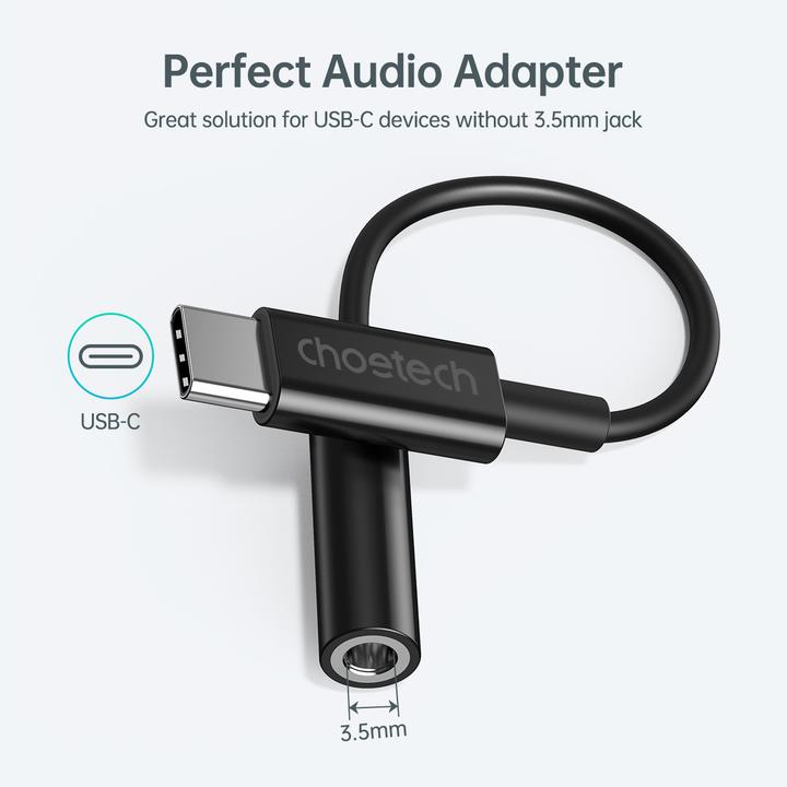 Produktbild Choetech 3.5mm Klinke – USB C (Headset-Adapter)