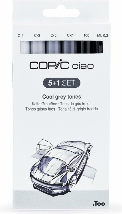 Actual product image Copic Grey tones (Grey, 3 mm, 6 x)