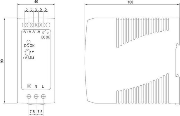 Produktbild MeanWell Mean Well DIN Rail Netzgerät