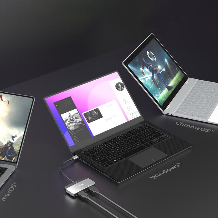 Productafbeelding j5Create JCA465-N Adapter voor 8K beeldscherm met USB-C® en dubbele HDMI™. (USB Type-C, 20 cm)