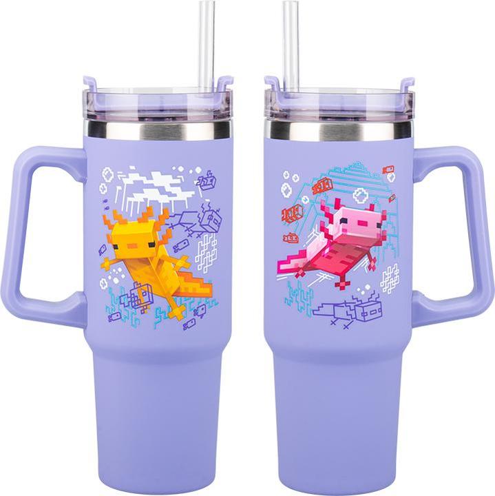 Paladone Products Minecraft Purple 900ml Insulated Cup and Straw (0.90 l)