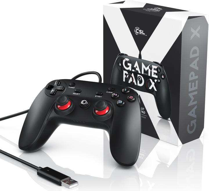 Immagine prodotto CSL Controller di gioco, Gamepad per PC e PS3, doppia vibrazione, funzione Turbo, ingresso diretto e (PS3, PC)