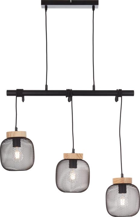 Produktbild Brilliant Balkenpendelleuchte, H 177 cm, B 68 cm, Metall/Holz, schwarz/braun (E27)