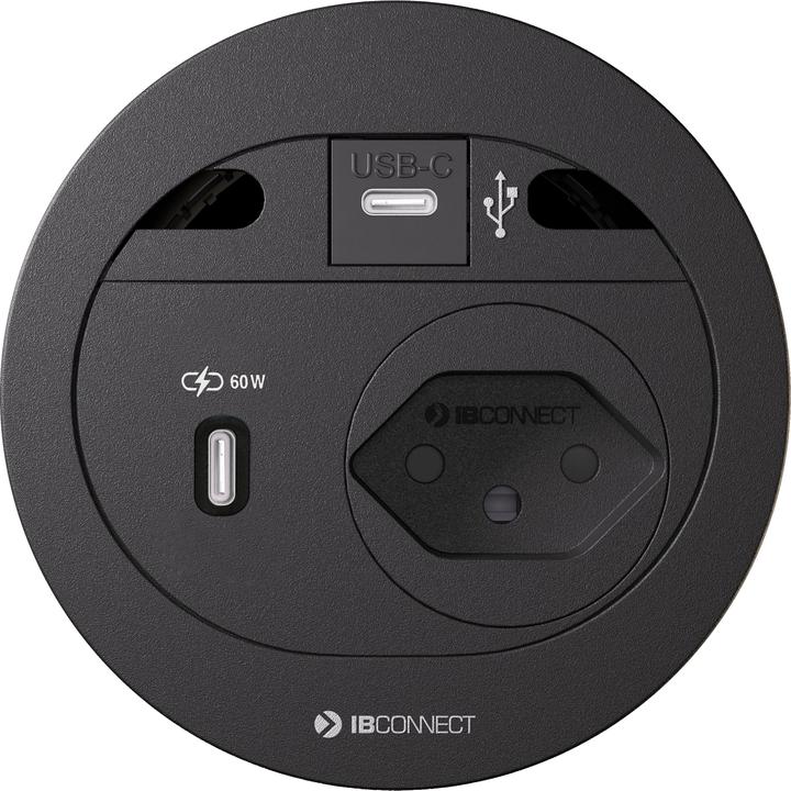 IB Connect DIVUS power strip black 1x type 13 1x USB-C 60W 1x USB-C Data