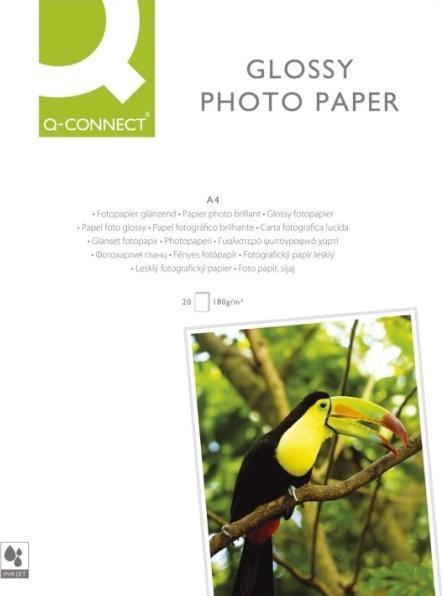 Immagine prodotto Q-Connect Carta fotografica a getto d'inchiostro, lucida (180 g/m², A4, 20 x)