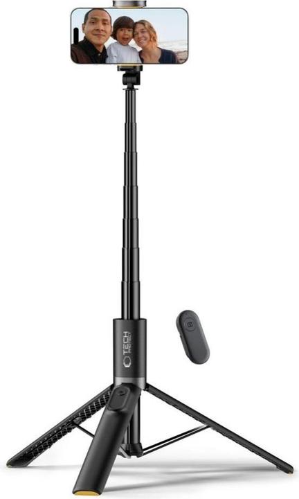 Tech-Protect L08S Bluetooth selfie stick with remote control, tripod up to 141cm - black