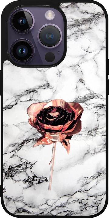 Immagine prodotto PhoneLook Cover Silicone Nero Marmo Oro Rosa (Apple iPhone 15 Pro)