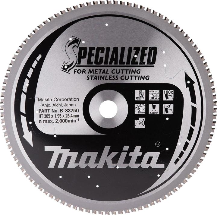 Actual product image Makita SPECIALIZED Saw Blade for Metal & Stainless Steel Ø 3055x100Z