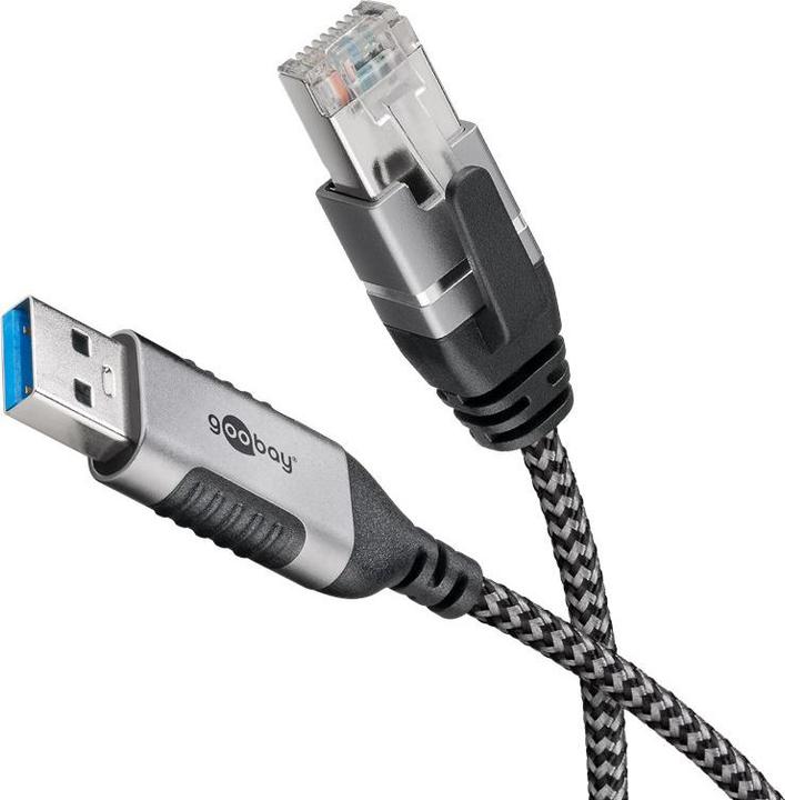 Image du produit Goobay Câble Ethernet USB-A 3.0 vers RJ45, Slim, 7,5 m (USB 3.0, RJ45, RJ45 (1x))