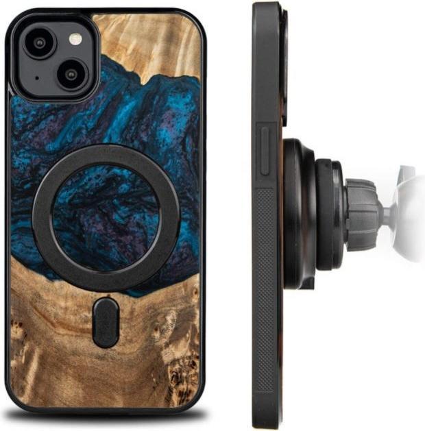 Produktbild Bewood Holz- und Harzhülle für iPhone 15 Plus MagSafe Unique Neptun – Marineblau und Schwarz (Apple iPhone 15 Plus)