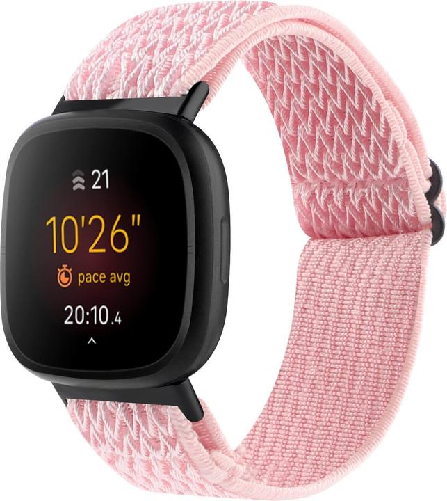 Cover-Discount Fitbit Versa 4 / Sense 2 - Nylon Ersatzarmband rosa (Nylon, Versa 3, Sense)