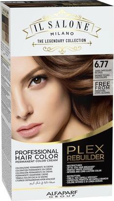 Il Salone Milano Plex Rebuilder Permanent Hair Color Cream 6.77 Dark Chocolate Blonde Professional H (6.77 Dark Chocolate Blonde)