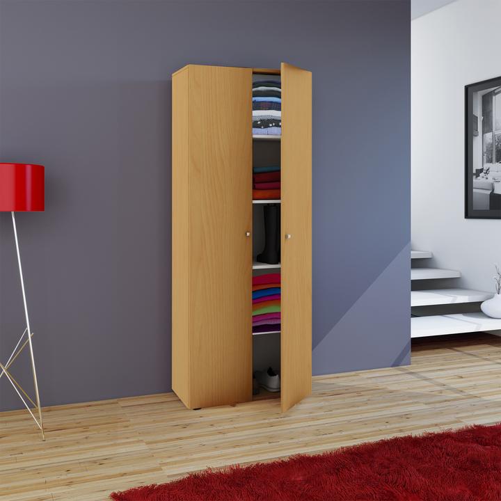Image du produit VCM Armoire polyvalente en bois série Vandol avec portes battantes