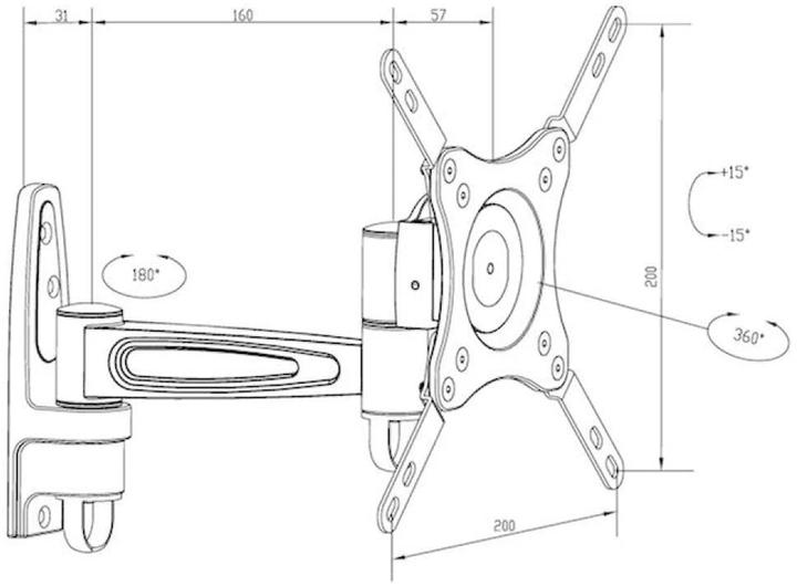 Actual product image Multibrackets M VESA Flexarm 360 II (Wall, 32", 60 kg)