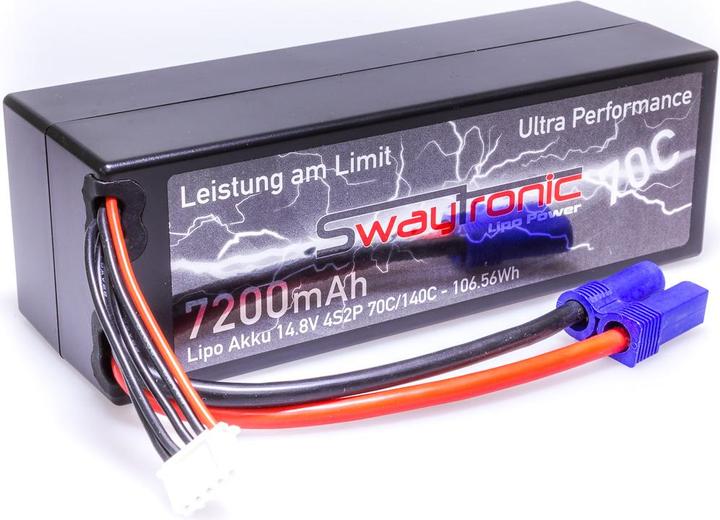 Actual product image Swaytronic HC 4S2P 14.8V 7200mAh 70C/140C EC5 (14.80 V, 7200 mAh)