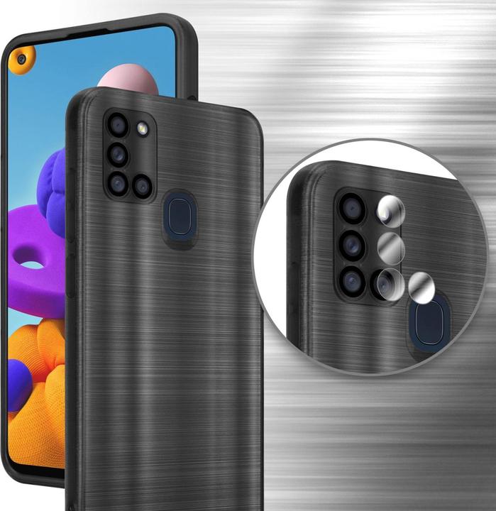 Actual product image Cadorabo Case for Samsung Galaxy A21s in TPU Brushed Camera Protector LM160 Style (Samsung Galaxy A21s)