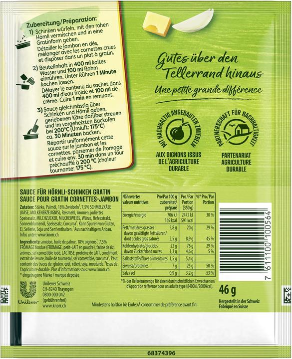 Valeurs nutritives et ingrédients Knorr Mélange d'épices (46 g)