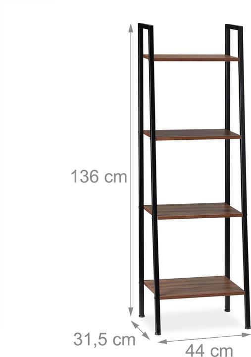 Actual product image Relaxdays Bookcase with 4 Shelves (44 x 31.5 x 136 cm)