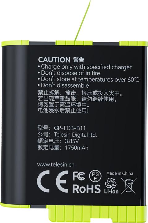 Immagine prodotto Telesin Batteria a carica rapida per GoPro Hero 11/10/9 GP-FCB-B11 (GoPro Hero 9)
