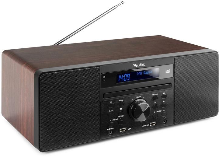 Actual product image Audizio Radio/CD Player Prato Dark Brown (FM, DAB+, Bluetooth)