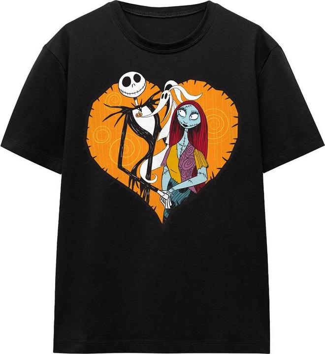 Actual product image The Nightmare Before Christmas Unisex Adult Jack Sally Heart T-Shirt (L)