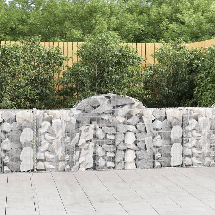 Produktbild VidaXL Gabionen mit Hochbogen 14 Stk. 200x30x80/100cm Verzinktes Eisen