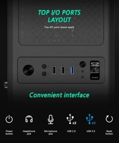 Image du produit Zalman S2 TG Tour midi (ATX, mATX, Mini-ITX)