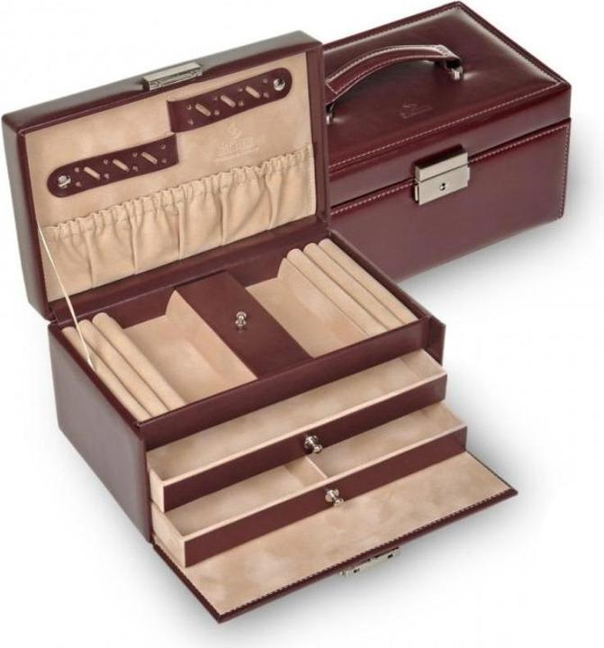 Sacher 27.107.010.143 - Jewellery case Eva New Classic, bordeaux (leather)